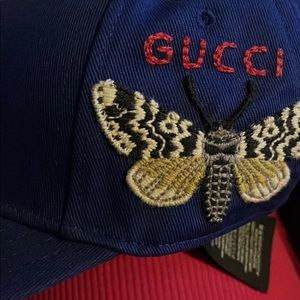 Gucci yankee hat blue authentic from Gucci store short hills Nj